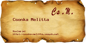 Csonka Melitta névjegykártya
